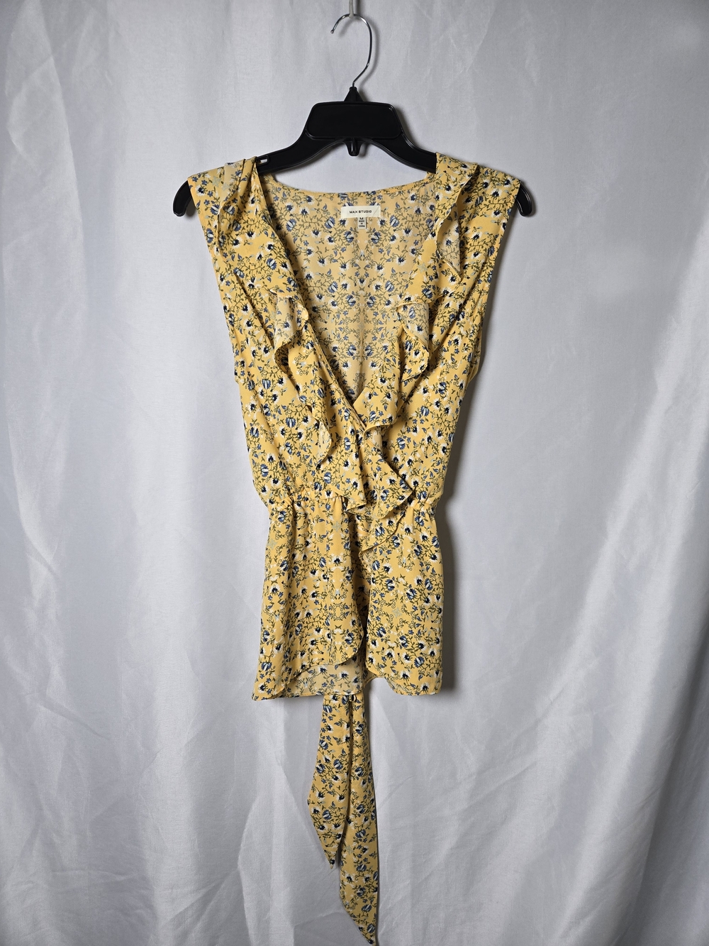 Max Studio Yellow Floral Print Blouse
